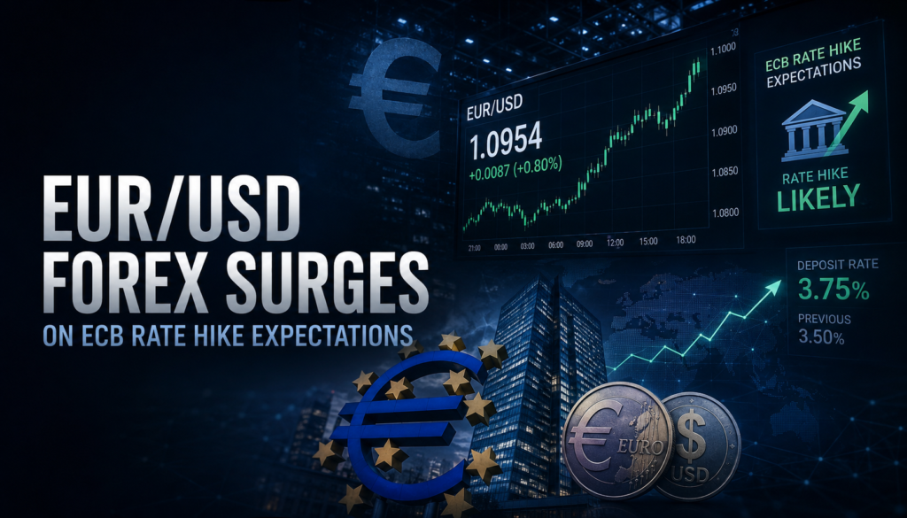 EUR/USD Forex Surges on ECB Rate Hike Expectations