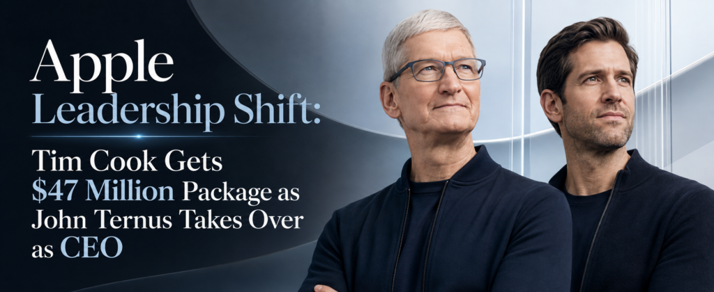 Apple Leadership Shift: Tim Cook Gets $47 Million Package as John Ternus Takes Over as CEO
