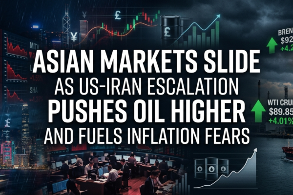 Asian Markets Slide as US-Iran Escalation Pushes Oil Higher and Fuels Inflation Fears