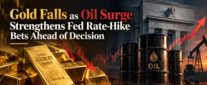 Gold Falls as Oil Surge Strengthens Fed Rate-Hike Bets Ahead of Decision