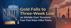 Gold Falls to Three-Week Low as Middle East Tensions Fuel Fed Rate-Hike Fears