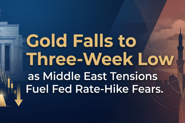 Gold Falls to Three-Week Low as Middle East Tensions Fuel Fed Rate-Hike Fears