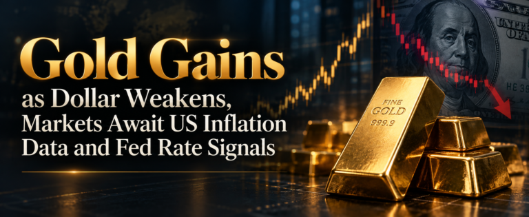 Gold Gains as Dollar Weakens, Markets Await US Inflation Data and Fed Rate Signals