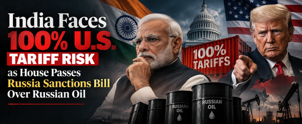 India Faces 100% U.S. Tariff Risk as House Passes Russia Sanctions Bill Over Russian Oil