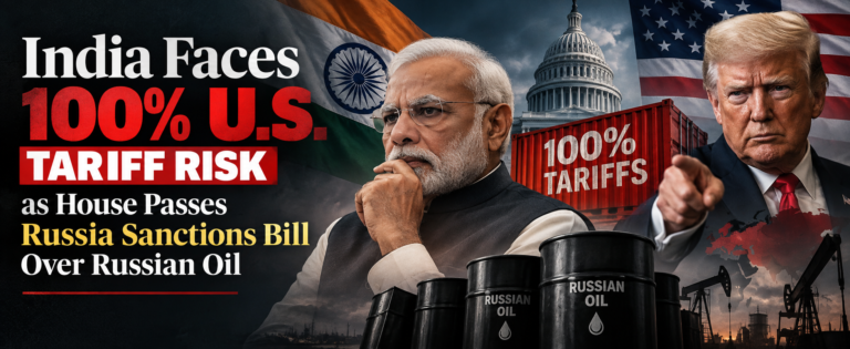 India Faces 100% U.S. Tariff Risk as House Passes Russia Sanctions Bill Over Russian Oil
