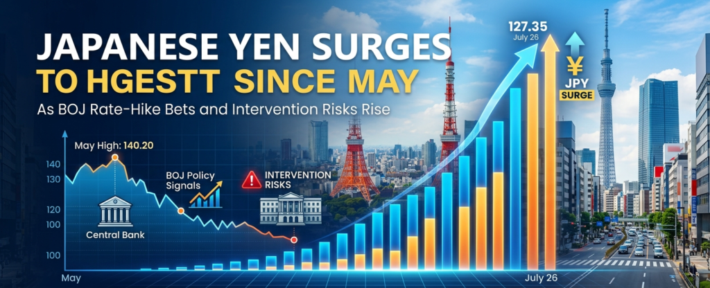 Japanese Yen Surges to Highest Since May as BOJ Rate-Hike Bets and Intervention Risks Rise