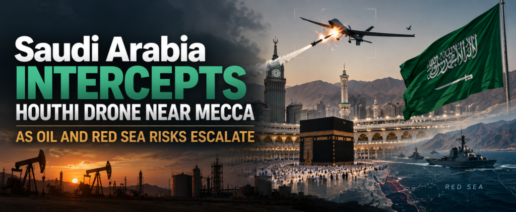 Saudi Arabia Intercepts Houthi Drone Near Mecca as Oil and Red Sea Risks Escalate