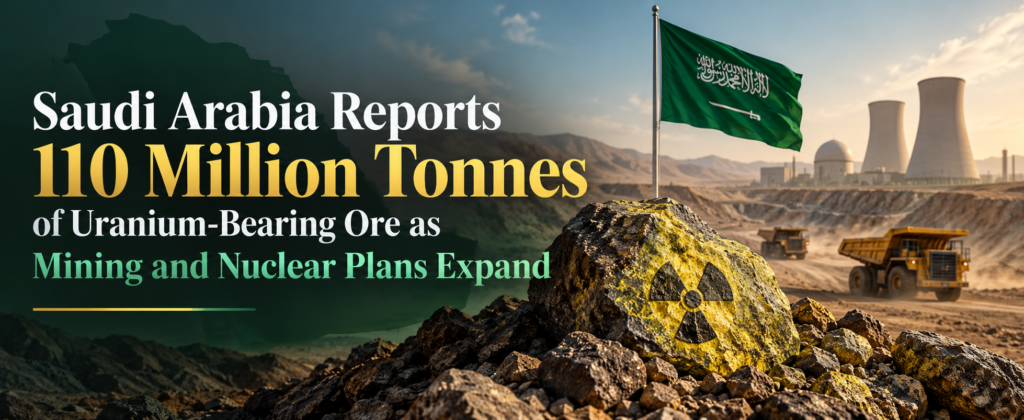 Saudi Arabia Reports 110 Million Tonnes of Uranium-Bearing Ore as Mining and Nuclear Plans Expand
