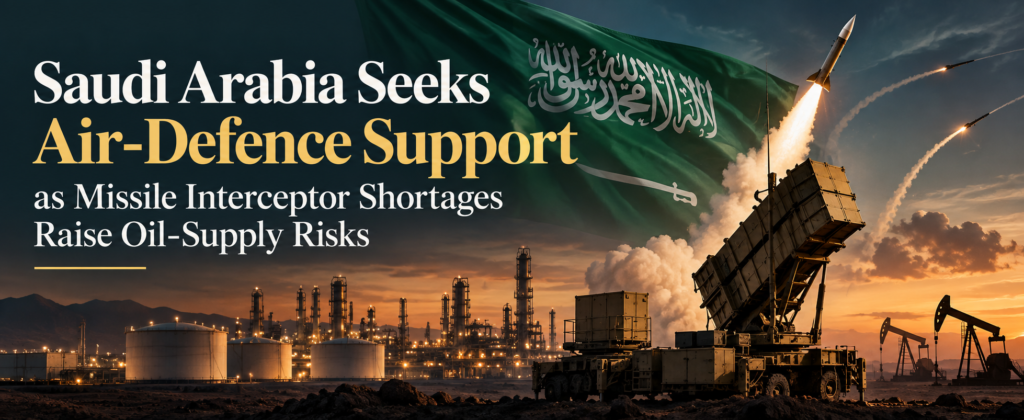 Saudi Arabia Seeks Air-Defence Support as Missile Interceptor Shortages Raise Oil-Supply Risks