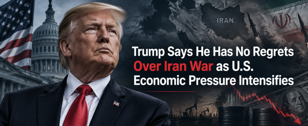 Trump Says He Has No Regrets Over Iran War as U.S. Economic Pressure Intensifies