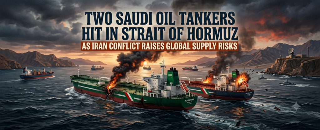 Two Saudi Oil Tankers Hit in Strait of Hormuz as Iran Conflict Raises Global Supply Risks