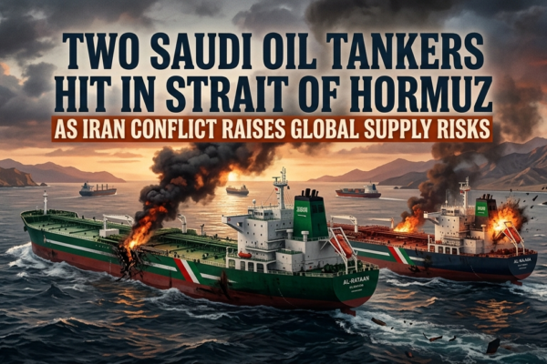 Two Saudi Oil Tankers Hit in Strait of Hormuz as Iran Conflict Raises Global Supply Risks