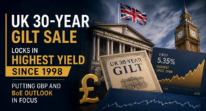 UK 30-Year Gilt Sale Locks In Highest Yield Since 1998, Putting GBP and BoE Outlook in Focus
